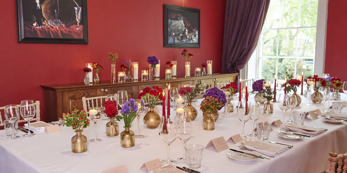 A beautifully arranged formal dinner table