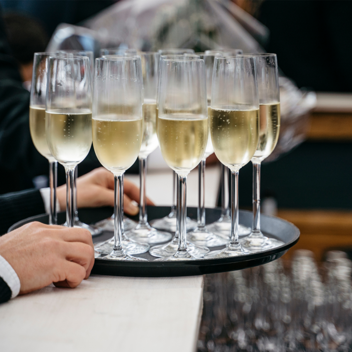 Champagne being served