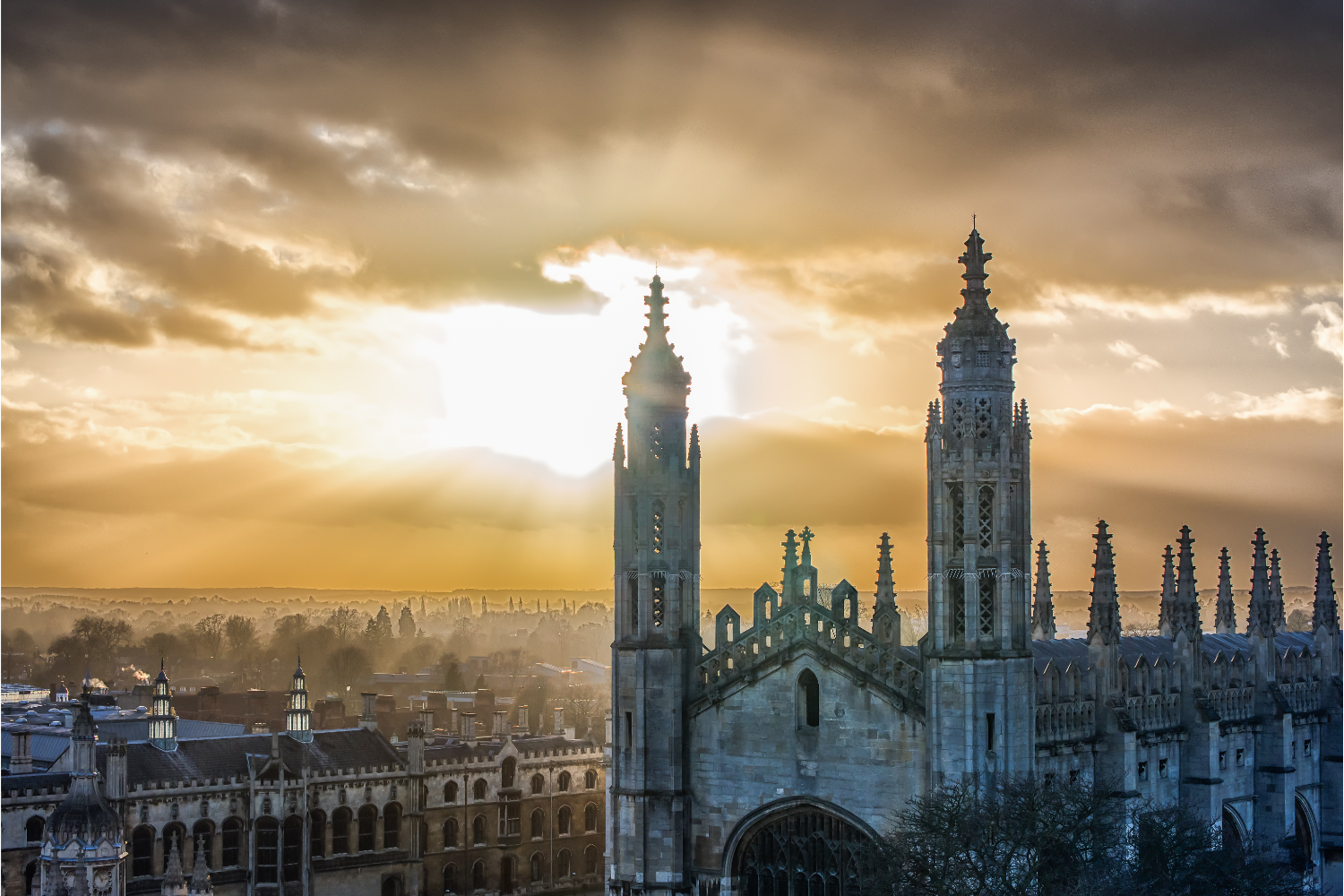 Sunset view over a majestic cathedral.