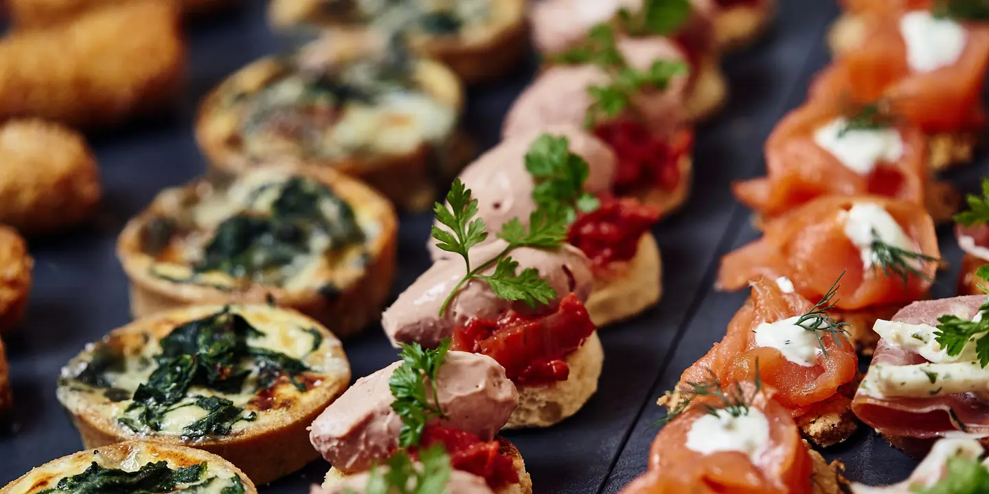 An assortment of delicious canapes 