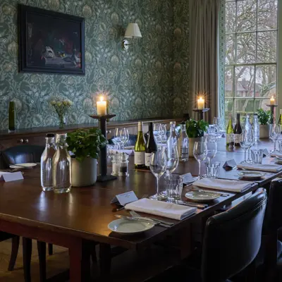 A beautifully arranged formal dinner table