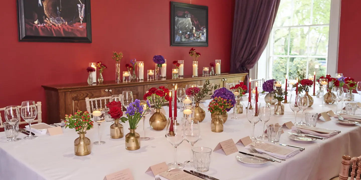 A beautifully arranged formal dinner table
