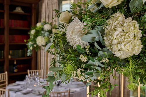 Flower display at a wedding