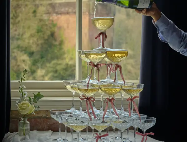 Champagne glasses pyramid